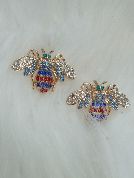 Jewelry - BEDAZZLED BEE POST EARRINGS